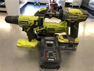 Ryobi Combo Kit Drill Impact Jigsaw Battery and Charger Good Buya